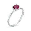 Thumbnail Image 3 of 5.0mm Ruby Beaded Comfort-Fit Stackable Ring in 10K White Gold - Size 7