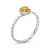 Thumbnail Image 3 of 5.0mm Citrine Beaded Comfort-Fit Stackable Ring in 10K White Gold - Size 7