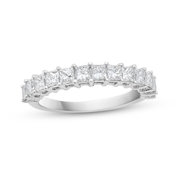 1-1/2 CT. T.W. Princess-Cut Diamond Ribbon Anniversary Band in 14K White Gold