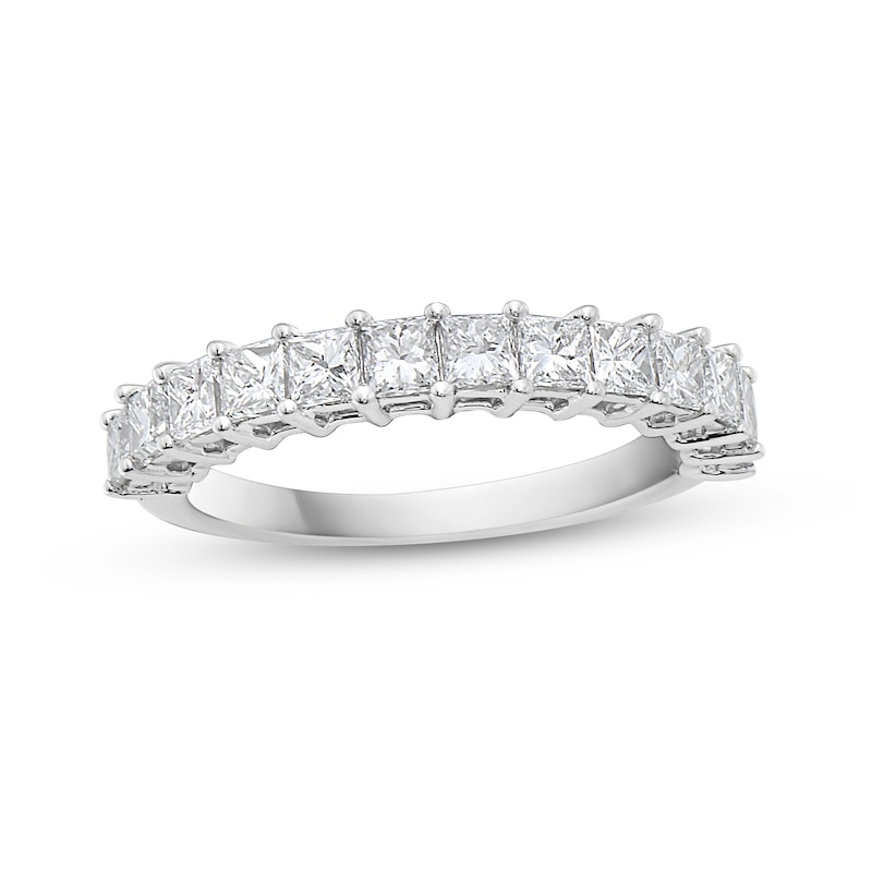 Main Image 1 of 1-1/2 CT. T.W. Princess-Cut Diamond Ribbon Anniversary Band in 14K White Gold