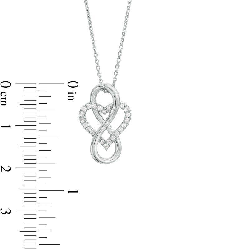 1/6 CT. T.W. Diamond Heart in Infinity Loop Necklace in Sterling Silver