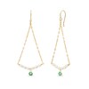 Elliot Young Baroque Natural Freshwater Pearl and Emerald Chandelier Drop Earrings in 14K Gold