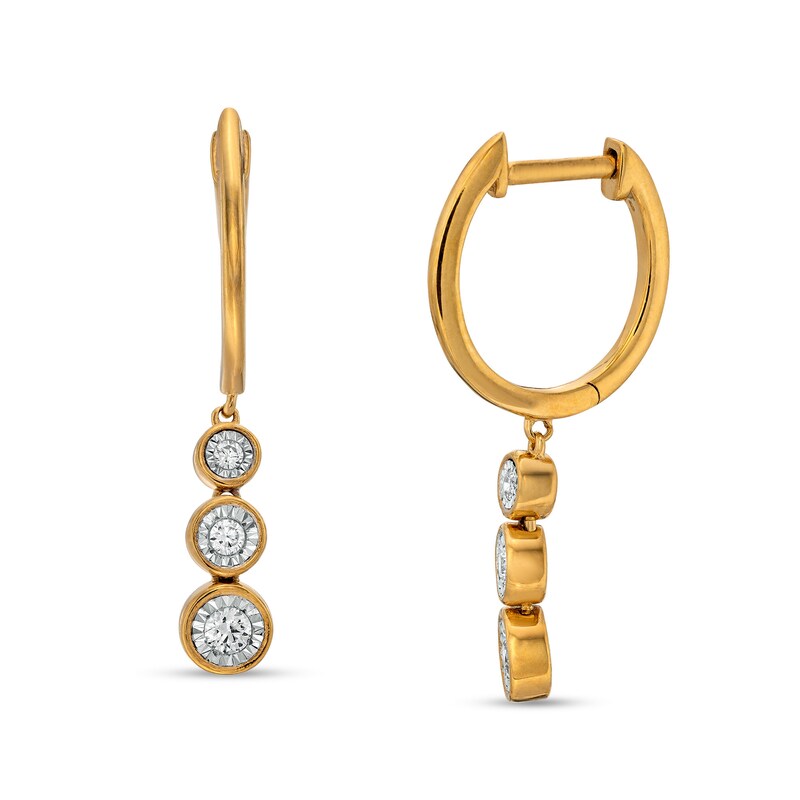 Main Image 1 of Remixed Reimagined 1/5 CT. T.W. Journey Diamond Drop Earrings in 10K Gold