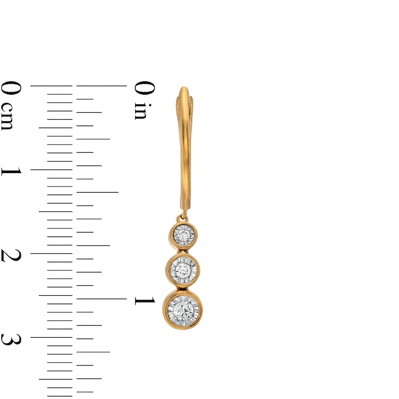 Main Image 3 of Remixed Reimagined 1/5 CT. T.W. Journey Diamond Drop Earrings in 10K Gold