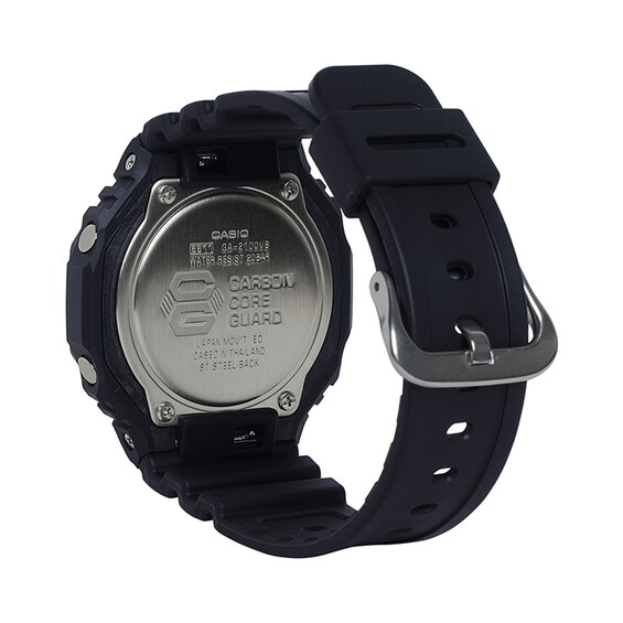Men's Casio G-Shock Classic Virtual Blue Series Black Resin Strap Watch with Black Dial (Model: Ga2100Vb-1A)