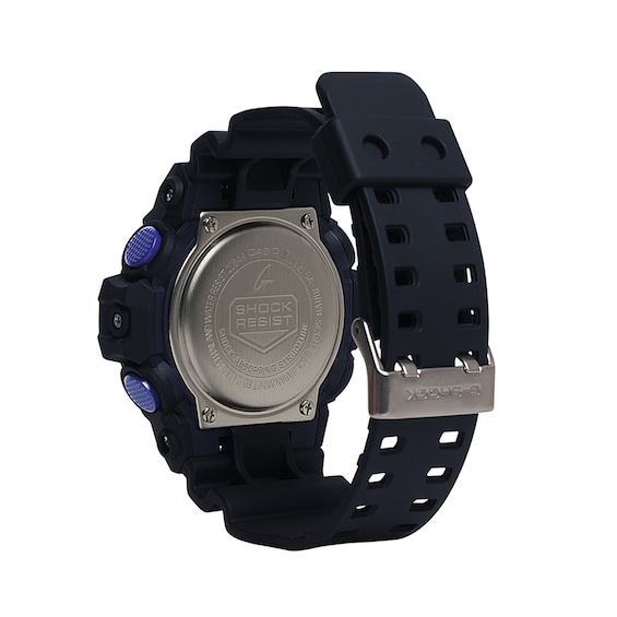 Men's Casio G-Shock Classic Virtual Blue Series Black Resin Strap Watch with Blue-Violet Dial (Model: Ga700Vb-1A)