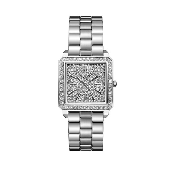 Ladies' JBW Cristal Square 1/8 CT. T.w. Diamond and Crystal Accent Watch and Bangle Set (Model: J6387-SetC)