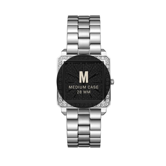 Ladies' JBW Cristal Square 1/8 CT. T.w. Diamond and Crystal Accent Watch and Bangle Set (Model: J6387-SetC)
