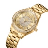 Thumbnail Image 2 of Ladies' JBW Mondrian 1/6 CT. T.W. Diamond and Crystal Accent 18K Gold Plate Watch with Gold-Tone Dial (Model: J6388A)