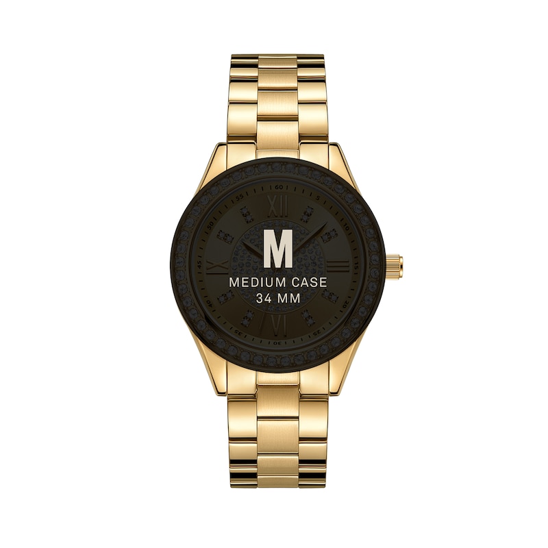 Main Image 4 of Ladies' JBW Mondrian 1/6 CT. T.W. Diamond and Crystal Accent 18K Gold Plate Watch with Gold-Tone Dial (Model: J6388A)