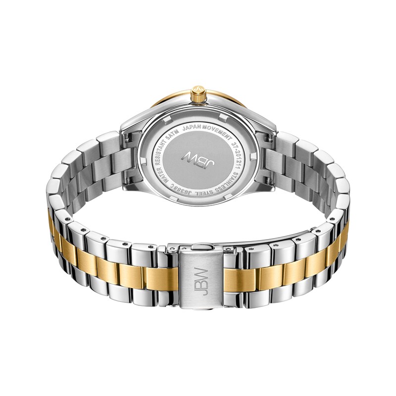 Main Image 3 of Ladies' JBW Mondrian 1/6 CT. T.W. Diamond and Crystal Accent Two-Tone Watch with Silver-Tone Dial (Model: J6388C)