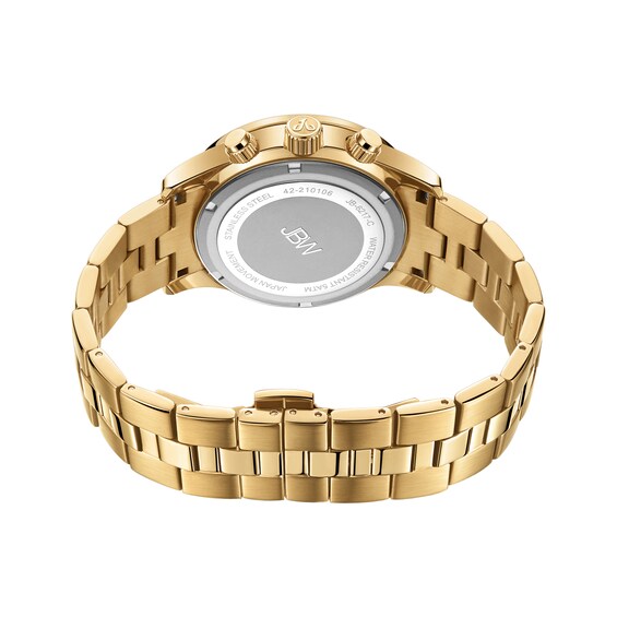 Ladies' JBW Alessandra Diamond and Crystal 18K Gold Plate Chronograph Watch with Gold-Tone Dial (Model: Jb-6217-E)
