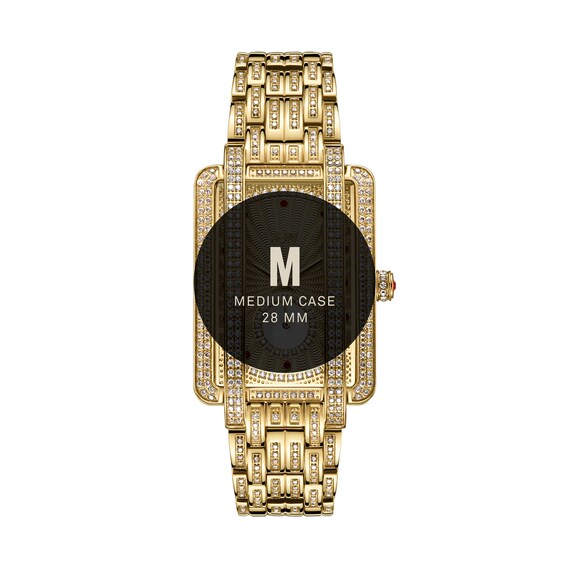Ladies' Limited Edition JBW Mink PS Diamond and Ruby Accent 18K Gold Plate Watch with Rectangular Dial (Model: Ps505A)