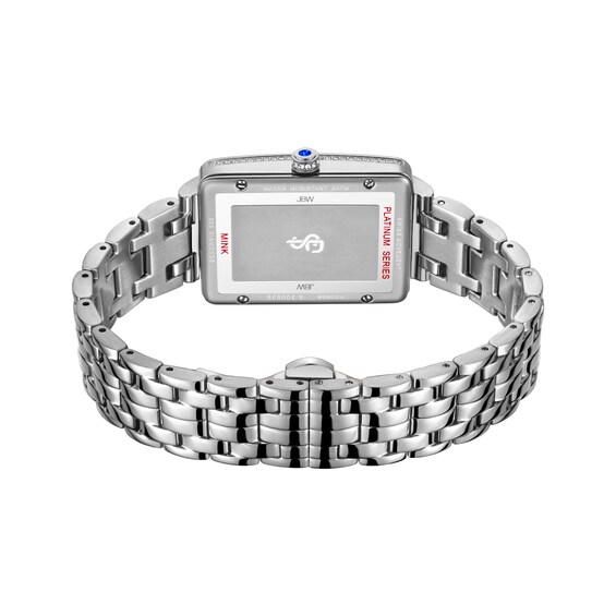 Ladies' Limited Edition JBW Mink PS Diamond and Blue Sapphire Accent Watch with Rectangular Dial (Model: Ps505B)