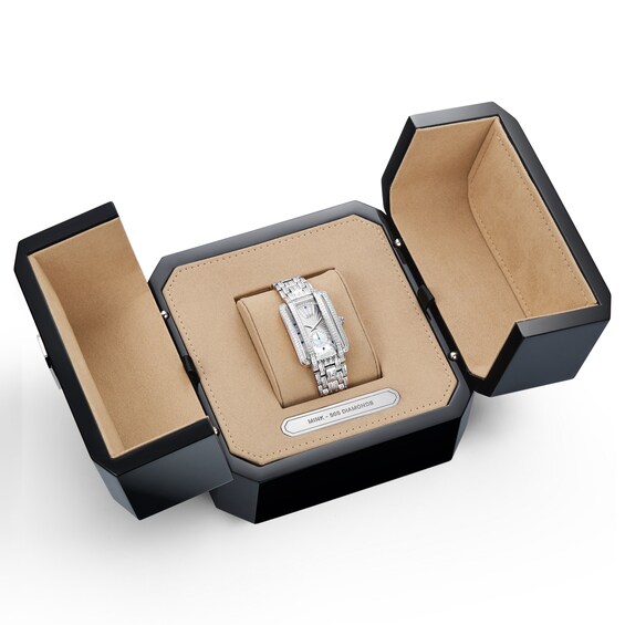 Ladies' Limited Edition JBW Mink PS Diamond and Blue Sapphire Accent Watch with Rectangular Dial (Model: Ps505B)