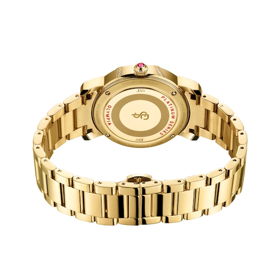 Ladies' Limited Edition JBW Olympia PS Diamond and Ruby Accent 18K Gold Plate Watch with Gold-Tone Dial (Model: Ps510A)