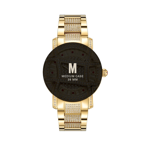 Ladies' Limited Edition JBW Olympia PS Diamond and Ruby Accent 18K Gold Plate Watch with Gold-Tone Dial (Model: Ps510A)
