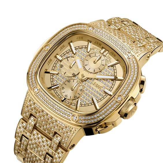 Men's Limited Edition JBW Heist PS Diamond Accent 18K Gold Plate Chronograph Watch with Gold-Tone Dial (Model: Ps545A)