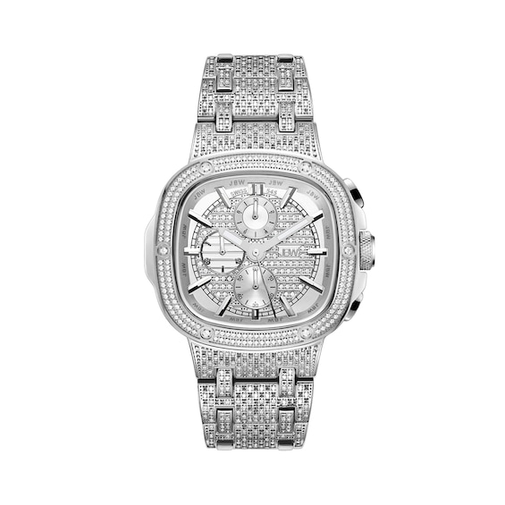 Men's Limited Edition JBW Heist PS Diamond Accent Chronograph Watch with Silver-Tone Dial (Model: Ps545B)