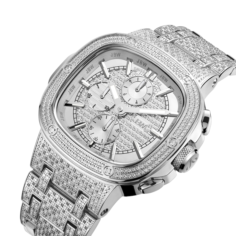 Main Image 2 of Men's Limited Edition JBW Heist PS Diamond Accent Chronograph Watch with Silver-Tone Dial (Model: PS545B)