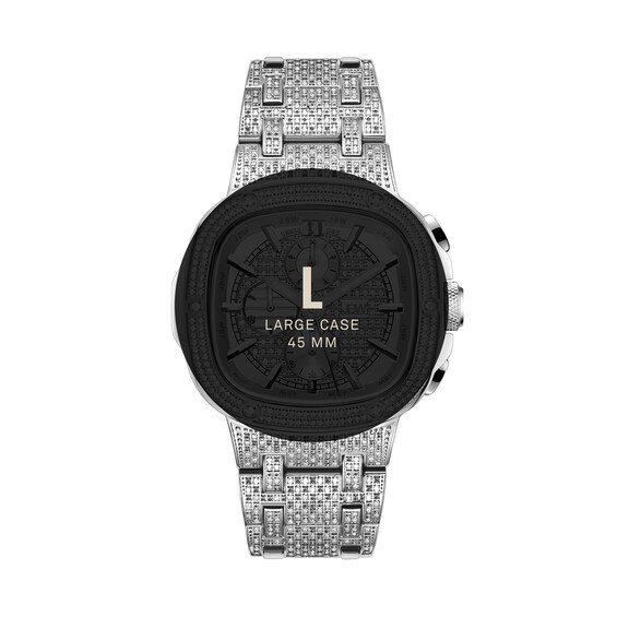 Men's Limited Edition JBW Heist PS Diamond Accent Chronograph Watch with Silver-Tone Dial (Model: Ps545B)