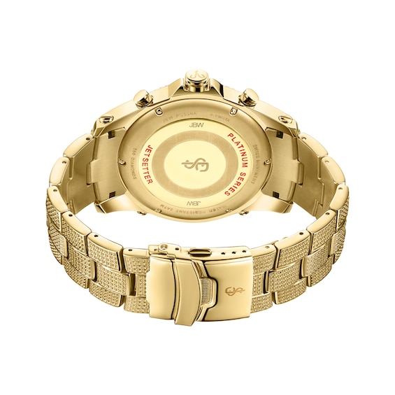 Men's Limited Edition JBW Jet Setter PS Diamond Accent 18K Gold Plate Watch with Gold-Tone Dial (Model: Ps550A)