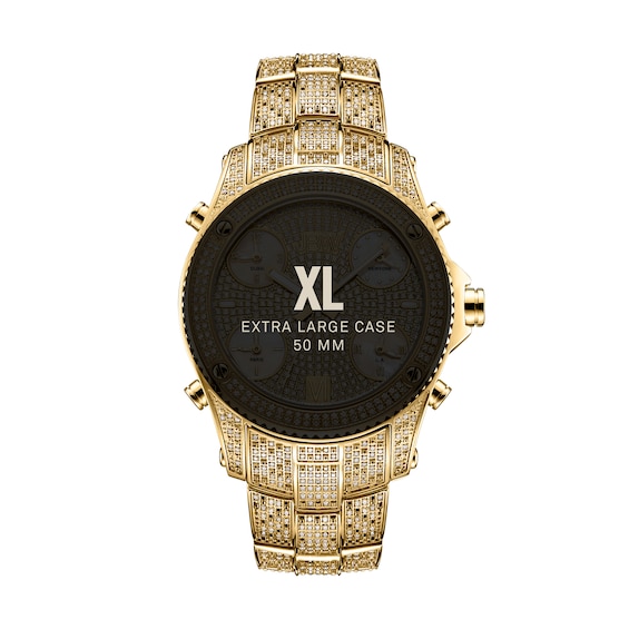 Men's Limited Edition JBW Jet Setter PS Diamond Accent 18K Gold Plate Watch with Gold-Tone Dial (Model: Ps550A)