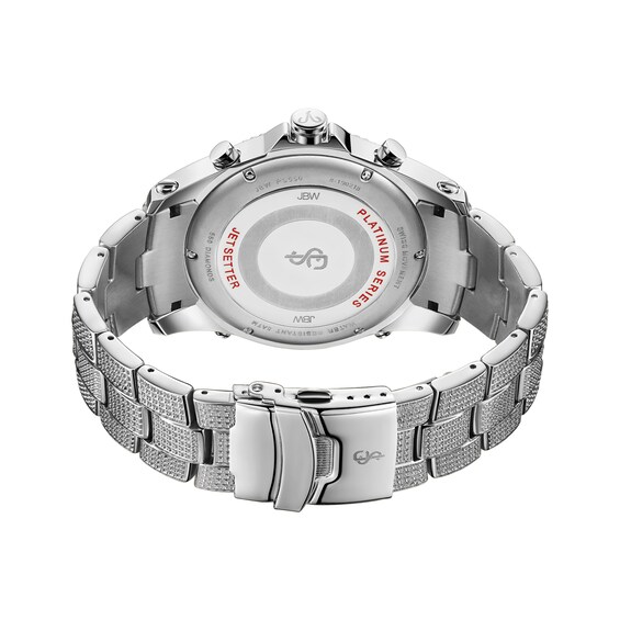 Men's Limited Edition JBW Jet Setter PS Diamond Accent Watch with Silver-Tone Dial (Model: Ps550B)