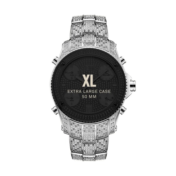 Men's Limited Edition JBW Jet Setter PS Diamond Accent Watch with Silver-Tone Dial (Model: Ps550B)