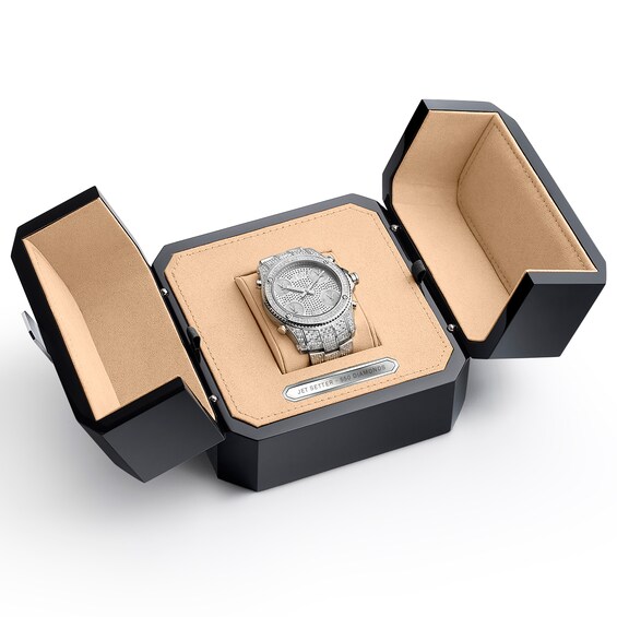 Men's Limited Edition JBW Jet Setter PS Diamond Accent Watch with Silver-Tone Dial (Model: Ps550B)