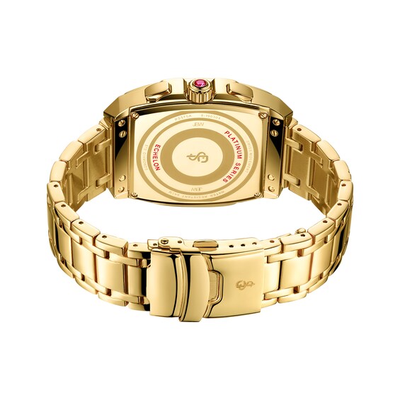 Men's Limited Edition JBW Echelon PS Diamond and Ruby Accent 18K GP Chronograph Watch with Tonneau Dial (Model: Ps570A)