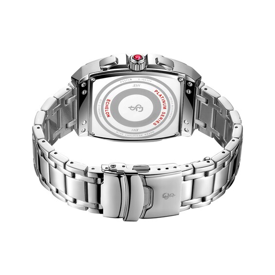 Men's Limited Edition JBW Echelon PS Diamond and Ruby Accent Chronograph Watch with Tonneau Dial (Model: Ps570B)