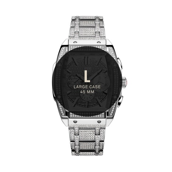 Men's Limited Edition JBW Echelon PS Diamond and Ruby Accent Chronograph Watch with Tonneau Dial (Model: Ps570B)