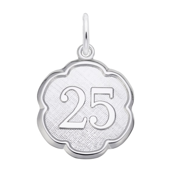 Rembrandt CharmsÂ® Number 25 Scallop Frame Disc in Sterling Silver