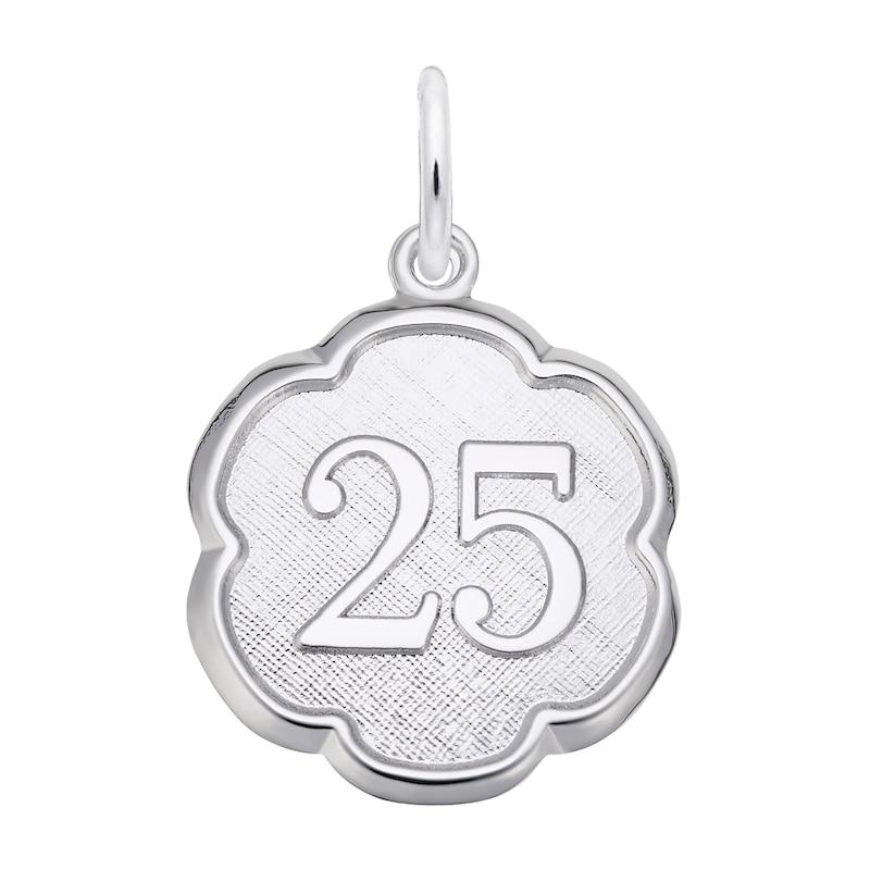 Main Image 1 of Rembrandt Charms® Number 25 Scallop Frame Disc in Sterling Silver