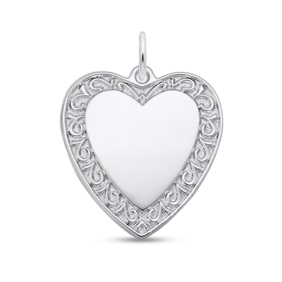 Rembrandt CharmsÂ® Filigree Heart Disc in Sterling Silver