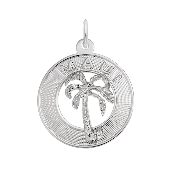 Rembrandt Charms® Maui Palm Tree Disc in Sterling Silver