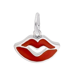 Rembrandt Charms® Red Enamel Lips in Sterling Silver