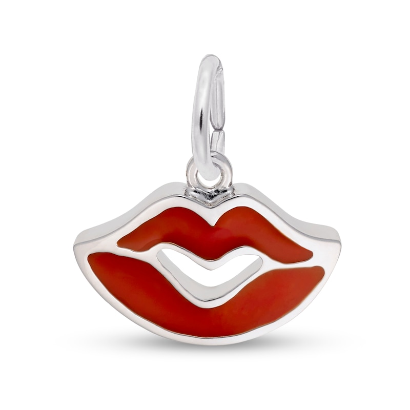 Main Image 1 of Rembrandt Charms® Red Enamel Lips in Sterling Silver