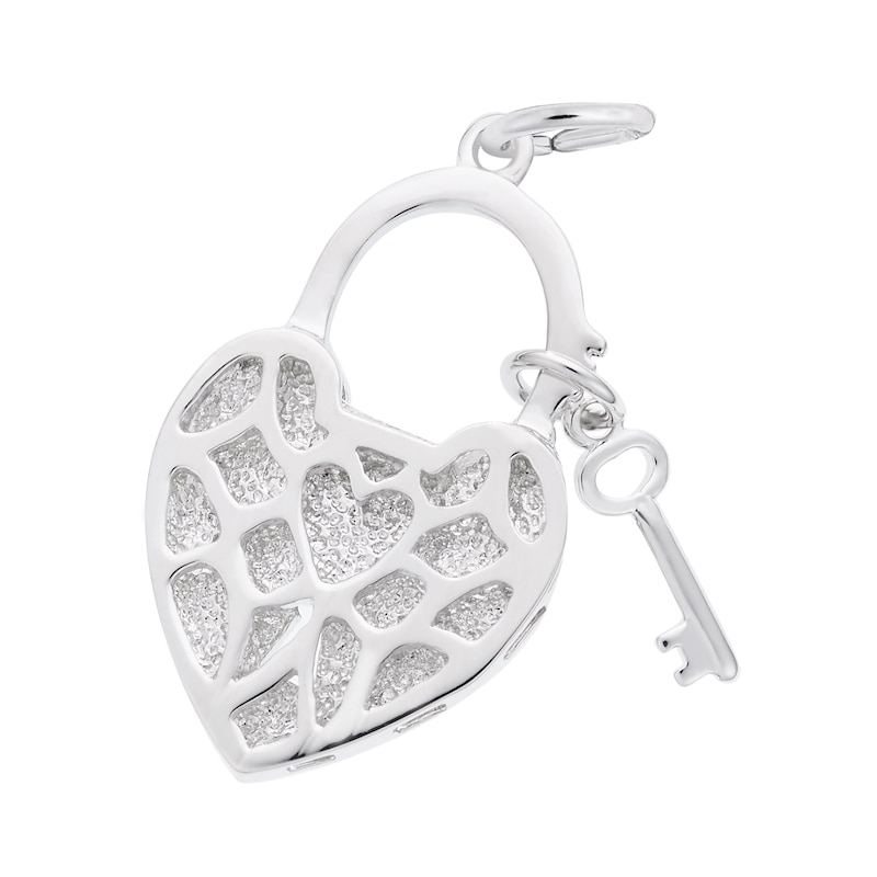 Main Image 2 of Rembrandt Charms® Heart-Shaped Lock with Key in Sterling Silver