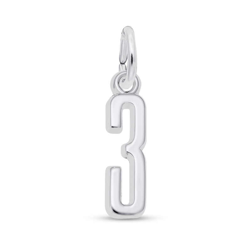 Main Image 1 of Rembrandt Charms® Number 3 in Sterling Silver