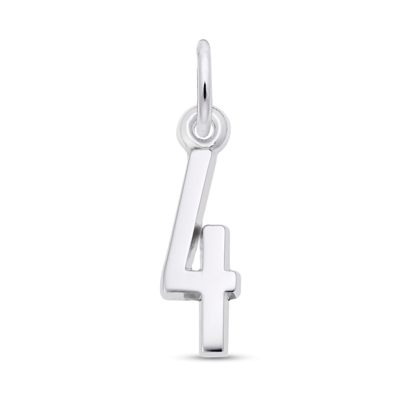 Main Image 1 of Rembrandt Charms® Number 4 in Sterling Silver