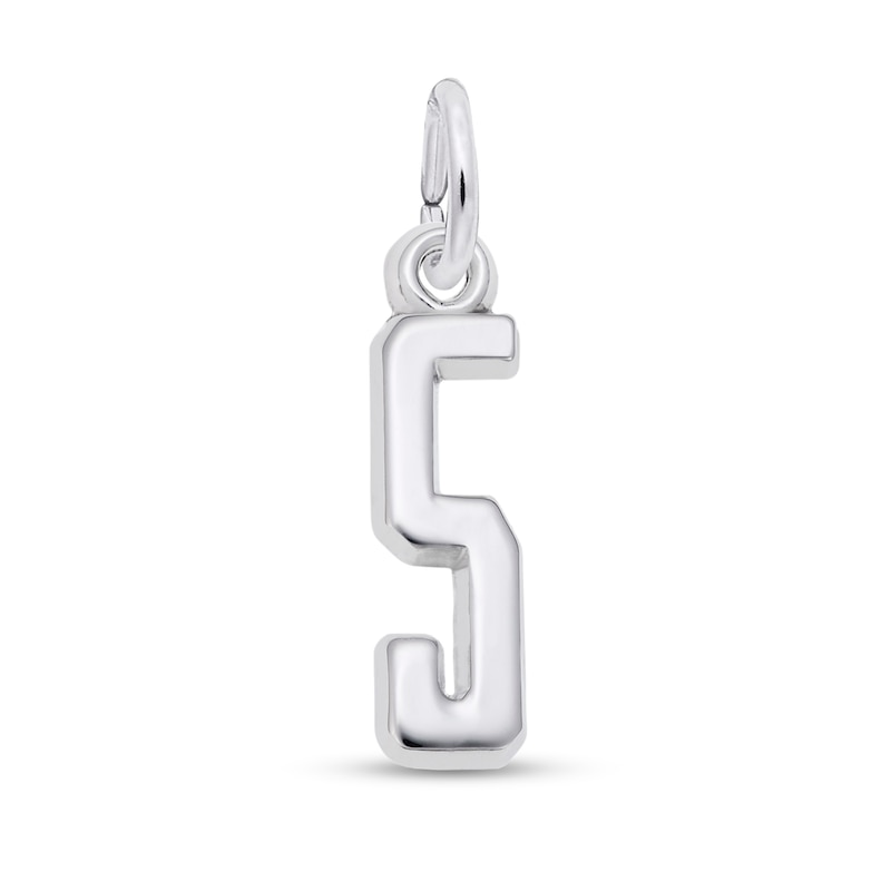 Main Image 1 of Rembrandt Charms® Number 5 in Sterling Silver