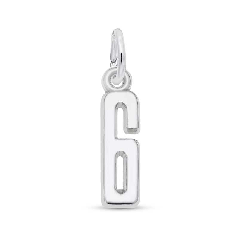 Main Image 1 of Rembrandt Charms® Number 6 in Sterling Silver
