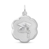 Thumbnail Image 1 of Rembrandt Charms® Scallop Frame Graduate Cap Disc in Sterling Silver
