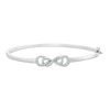 Thumbnail Image 1 of 1/5 CT. T.W. Diamond Double Infinity Loop Bangle in Sterling Silver