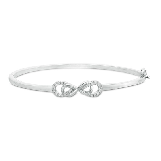 1/5 CT. T.w. Diamond Double Infinity Loop Bangle in Sterling Silver