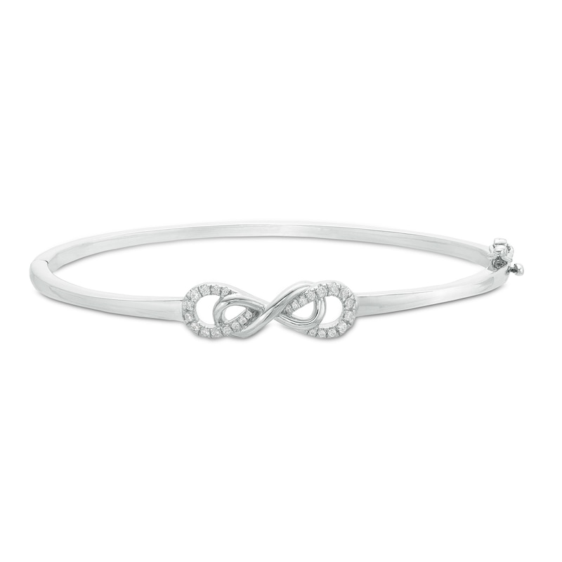 Main Image 1 of 1/5 CT. T.W. Diamond Double Infinity Loop Bangle in Sterling Silver