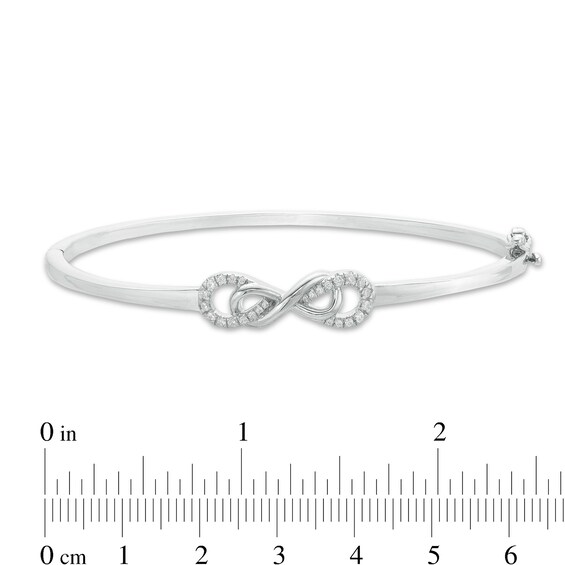1/5 CT. T.w. Diamond Double Infinity Loop Bangle in Sterling Silver