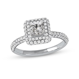 1-1/2 CT. T.W. Princess-Cut Diamond Triple Frame Engagement Ring in Platinum (I/SI2)